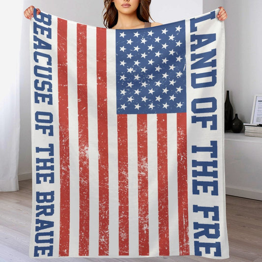 Independence Day 4th of July Throw Blanket, Red Blue Stars American Flag Star Patriotic Throw Blanket - Printgiftyk