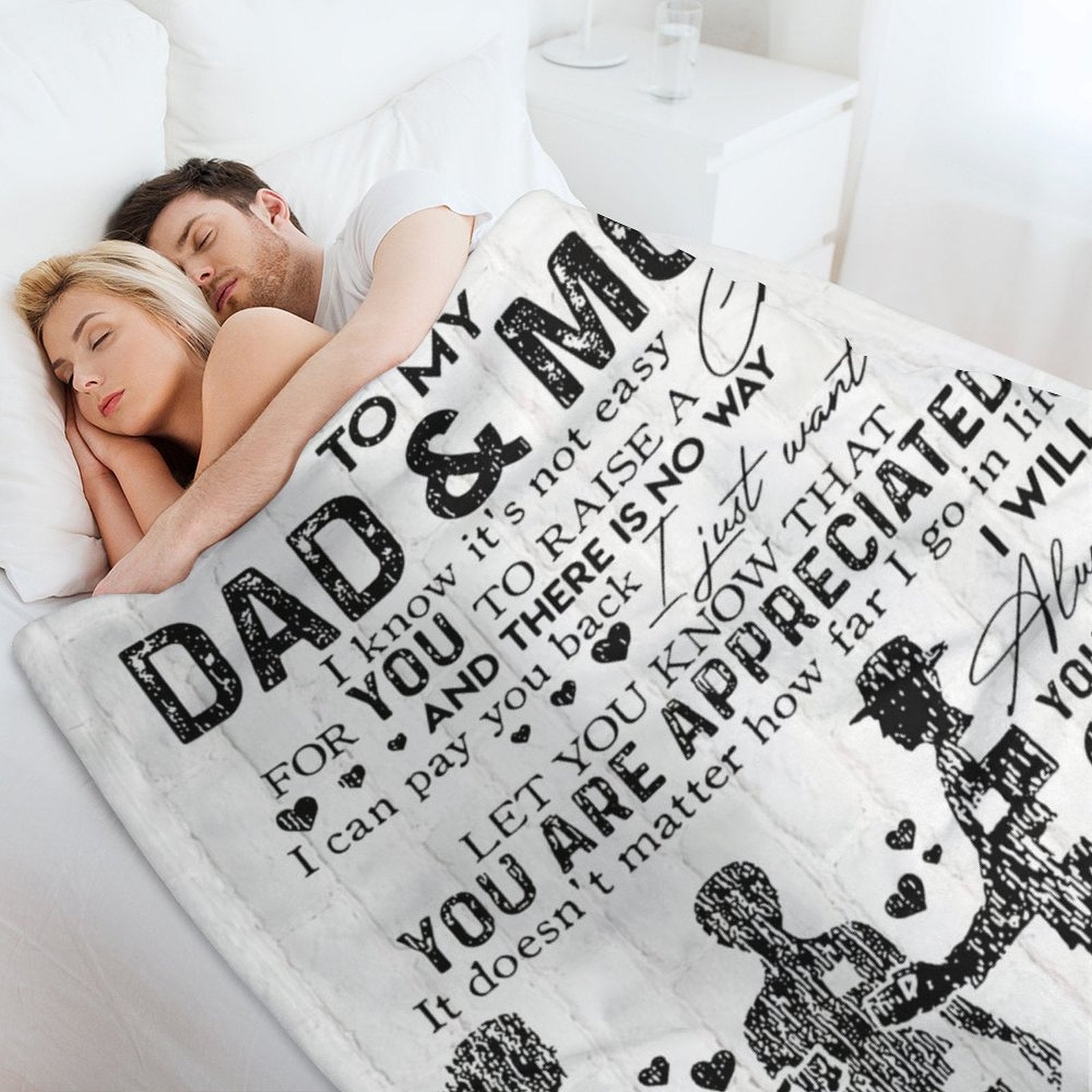 Parent Gifts Dad and Mom Blanket for Parents from Daughter Soft Flannel Throw Blanket - Printgiftyk