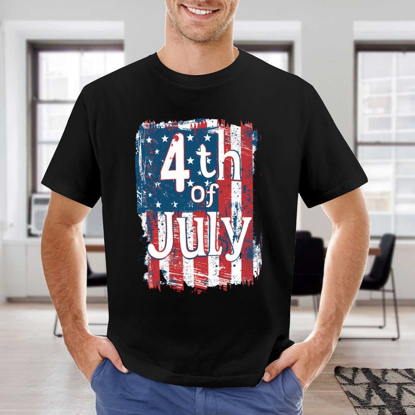 American Flag Shirts 4th of July Short SleeveT-Shirt for Men & Women - Printgiftyk
