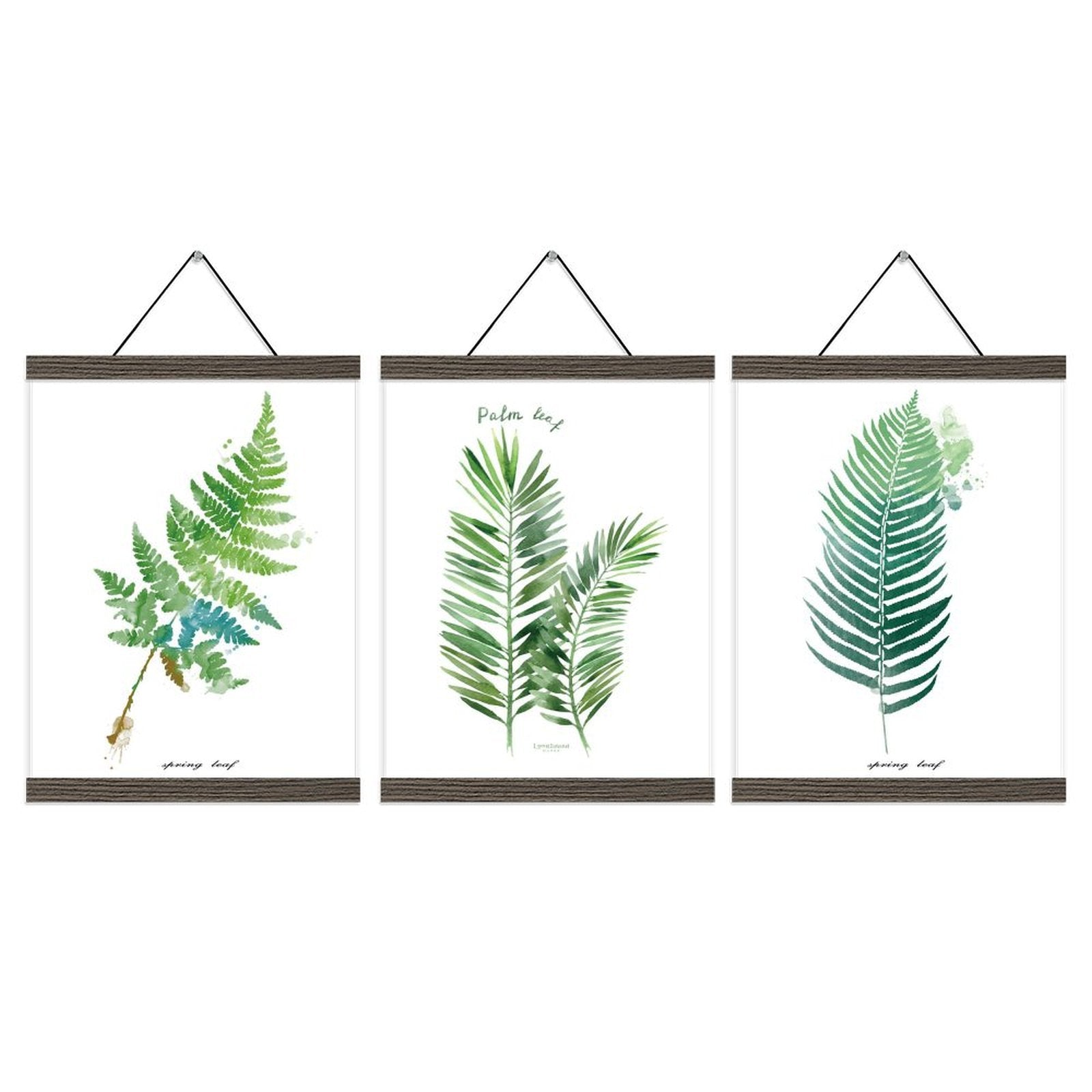 3 Pack Custom Photo Prints with Magnetic Hanger Frame Canvas Poster Prints (Brown） - Printgiftyk