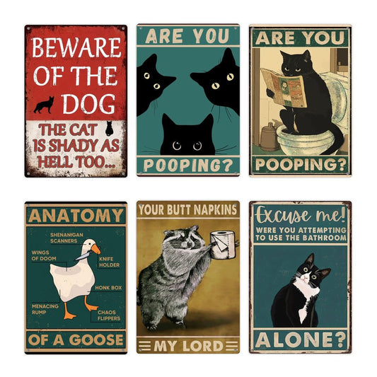Custom Tin Sign With Your Own Image/Text/Logo, Personalized Metal Tin Sign 6 Pieces - Printgiftyk