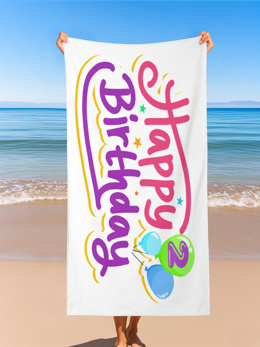 Happy Birthday Beach Towel Birthday Party Pool Bath Towel - Printgiftyk