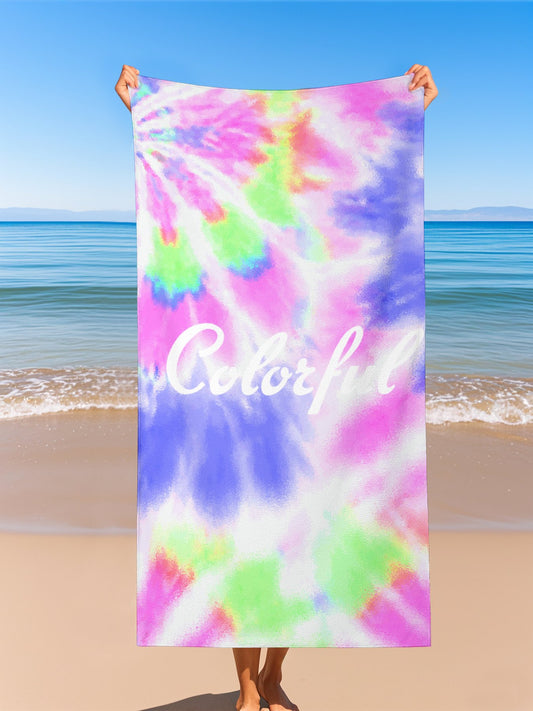 Colorful Custom Name Beach Towel, Personalized Beach Towels for Adults - Printgiftyk