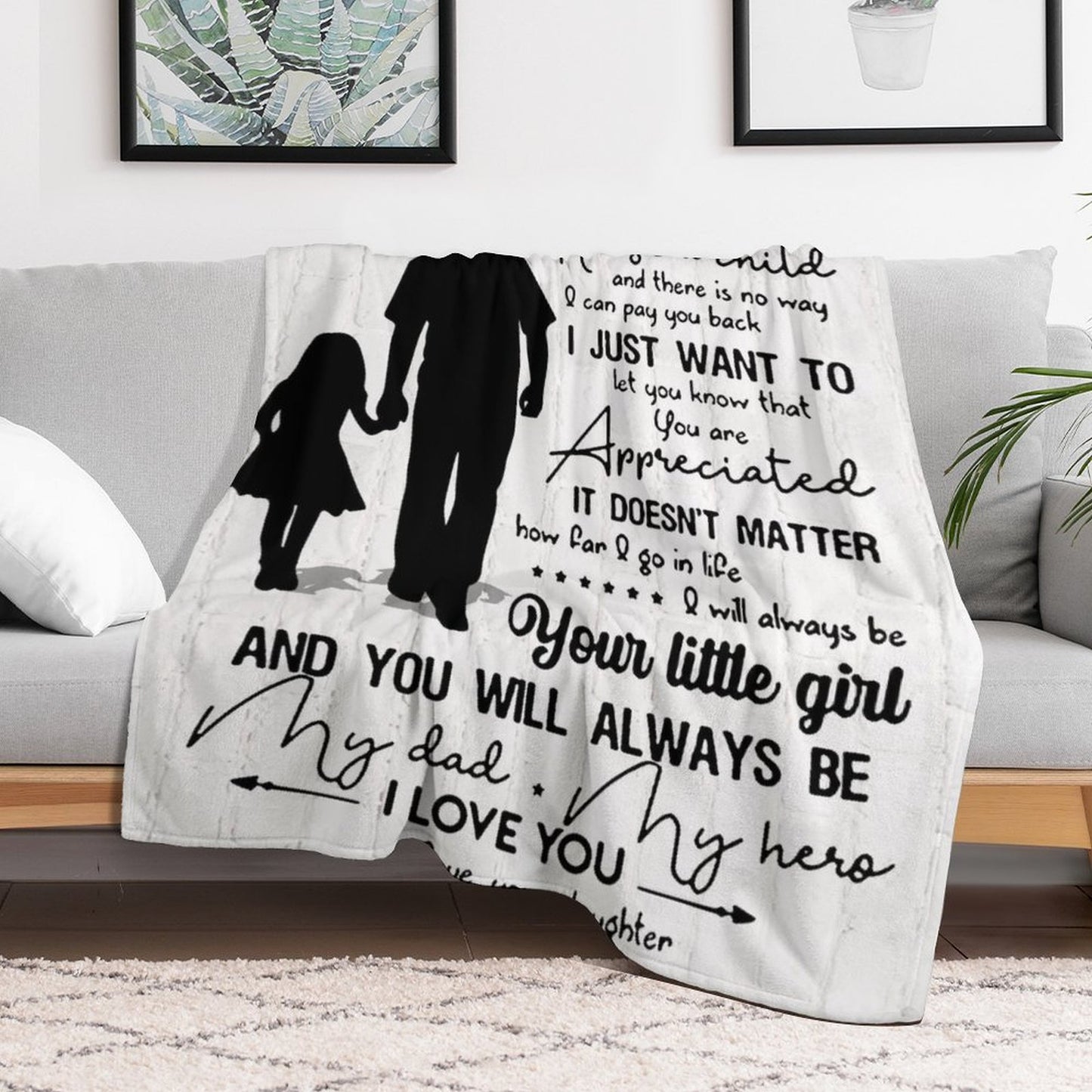 Gifts for Dad from Daughter to My Dad Blanket Best Gift for Fathers Day Birthday Christmas Valentines Day - Printgiftyk