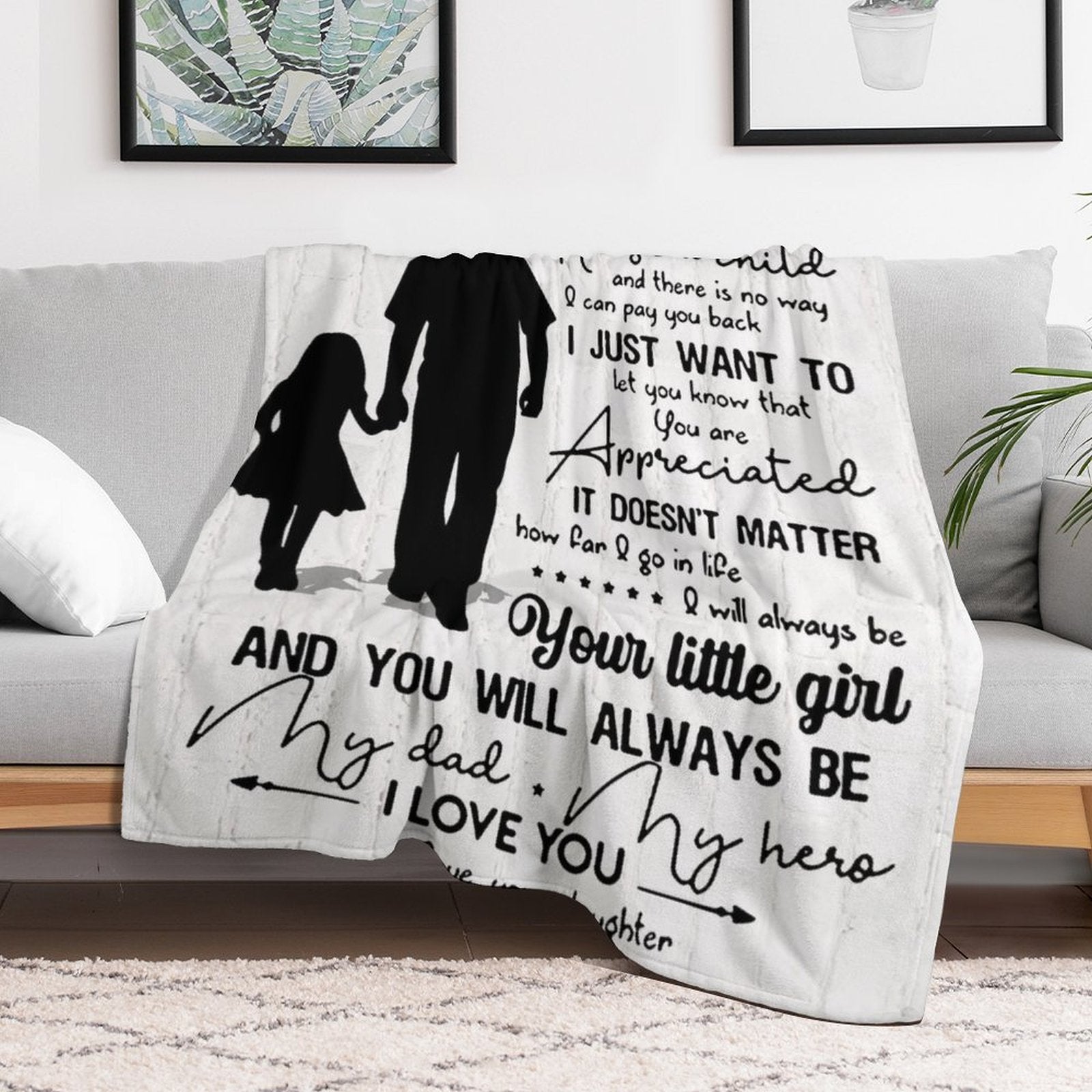Gifts for Dad from Daughter to My Dad Blanket Best Gift for Fathers Day Birthday Christmas Valentines Day - Printgiftyk