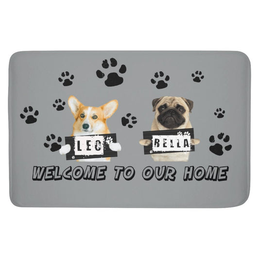Personalized Dog Doormat - Custom Funny Pet Welcome Mat Carpet - Printgiftyk