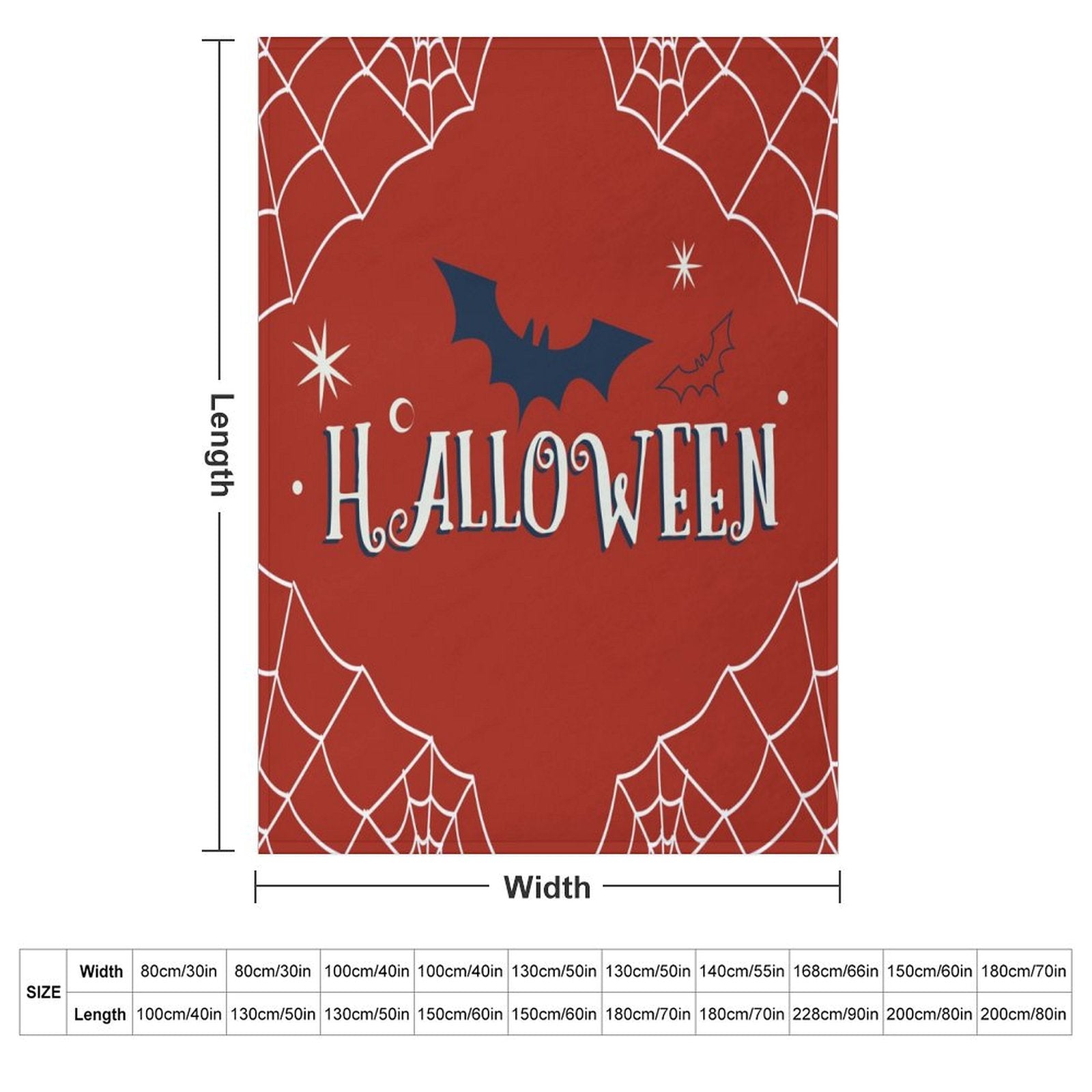 Red Spider Web Pattern Halloween Blanket, Super Soft Flannel Fuzzy Funny Throw for Bed Sofa Home Decor - Printgiftyk