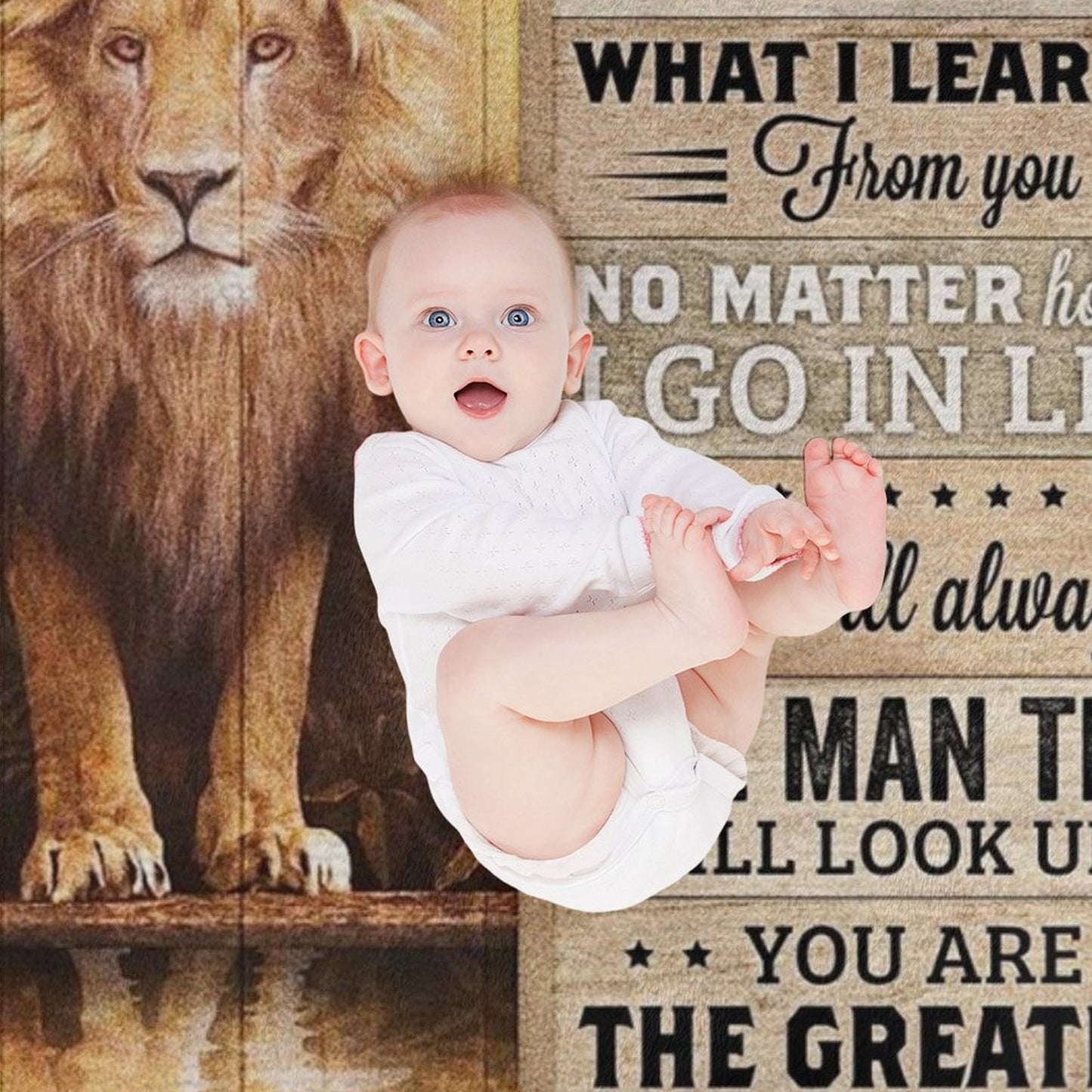 To My Dad Blanket Gifts for Dad from Son Best Gift for Fathers Day Birthday Christmas Vintage Lion Letter Throw Blanket - Printgiftyk