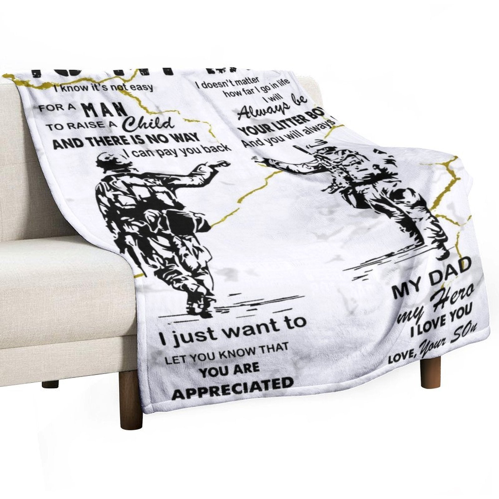 Gifts for Dad from Son, to My Dad Blanket Best Gift for Fathers Day Birthday Christmas Holiday - Printgiftyk