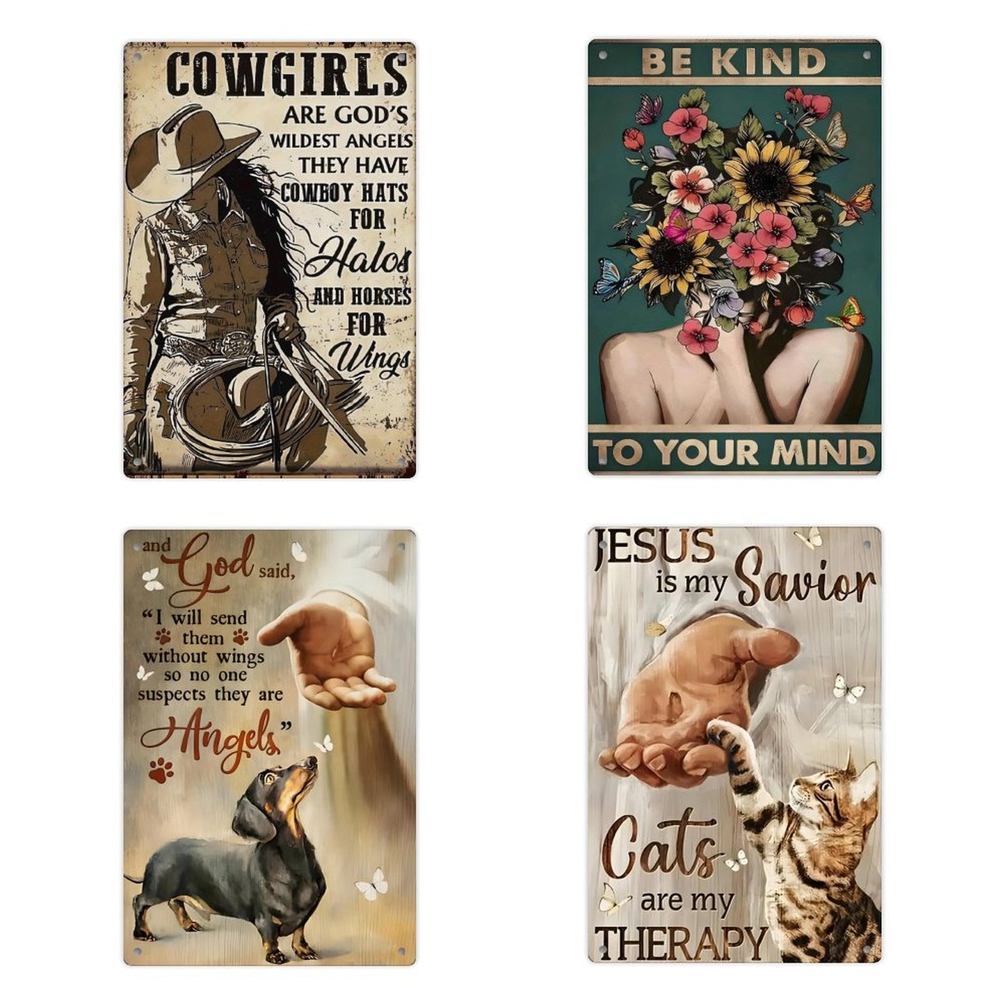Custom Aluminum Sign Personalized Metal Sign Design Your Own Image Or Text 4 Pieces - Printgiftyk