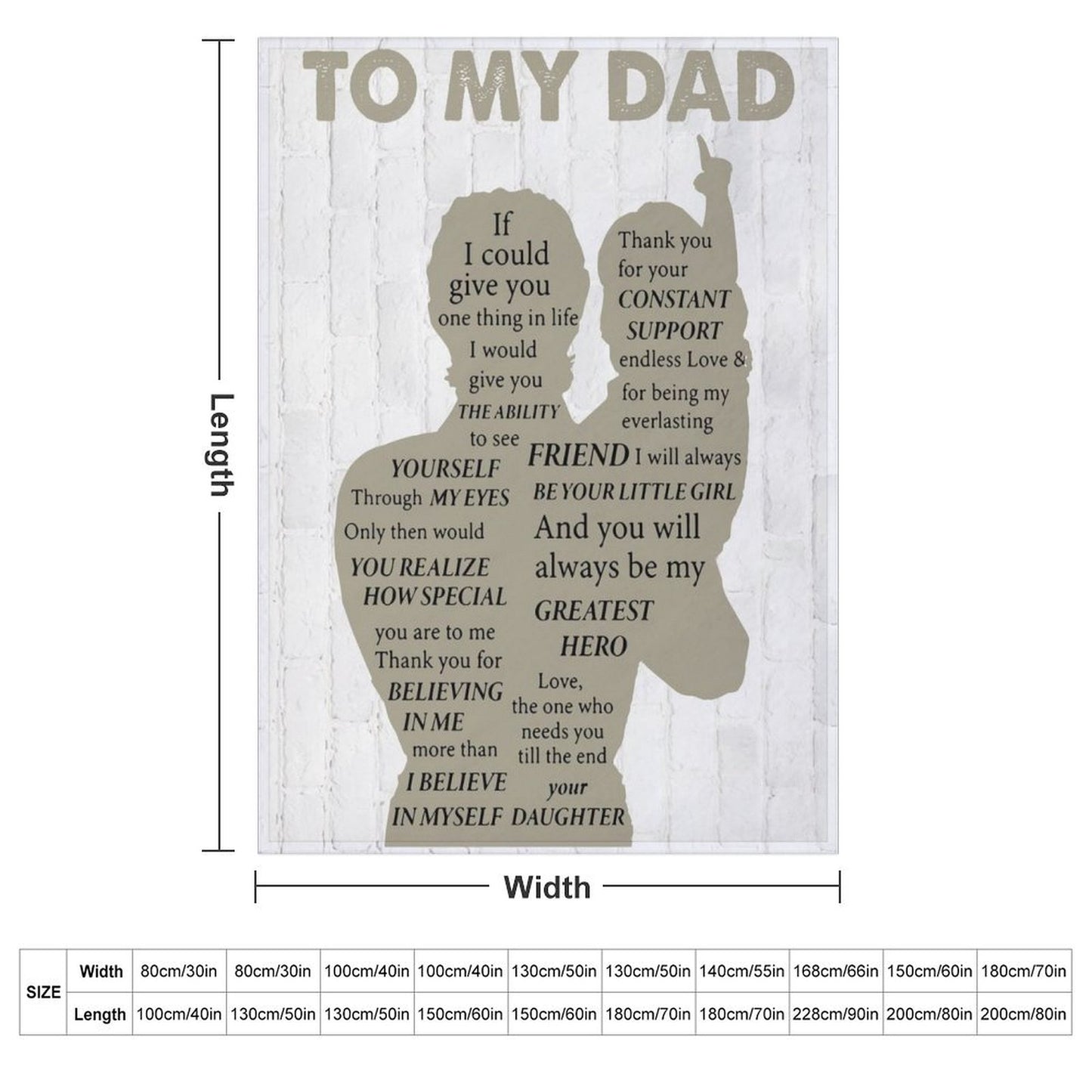 Gifts for Dad from Daughter to My Dad Blanket Best Gift for Fathers Day Birthday Christmas Throw Blanket - Printgiftyk