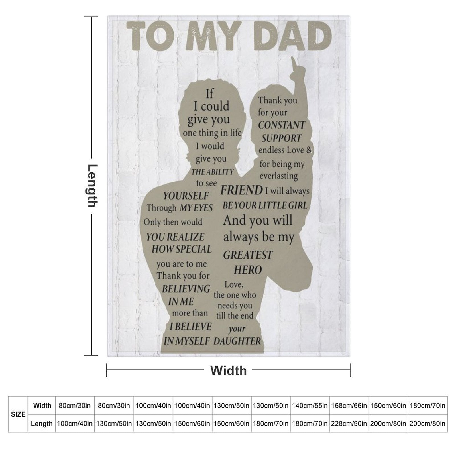 Gifts for Dad from Daughter to My Dad Blanket Best Gift for Fathers Day Birthday Christmas Throw Blanket - Printgiftyk