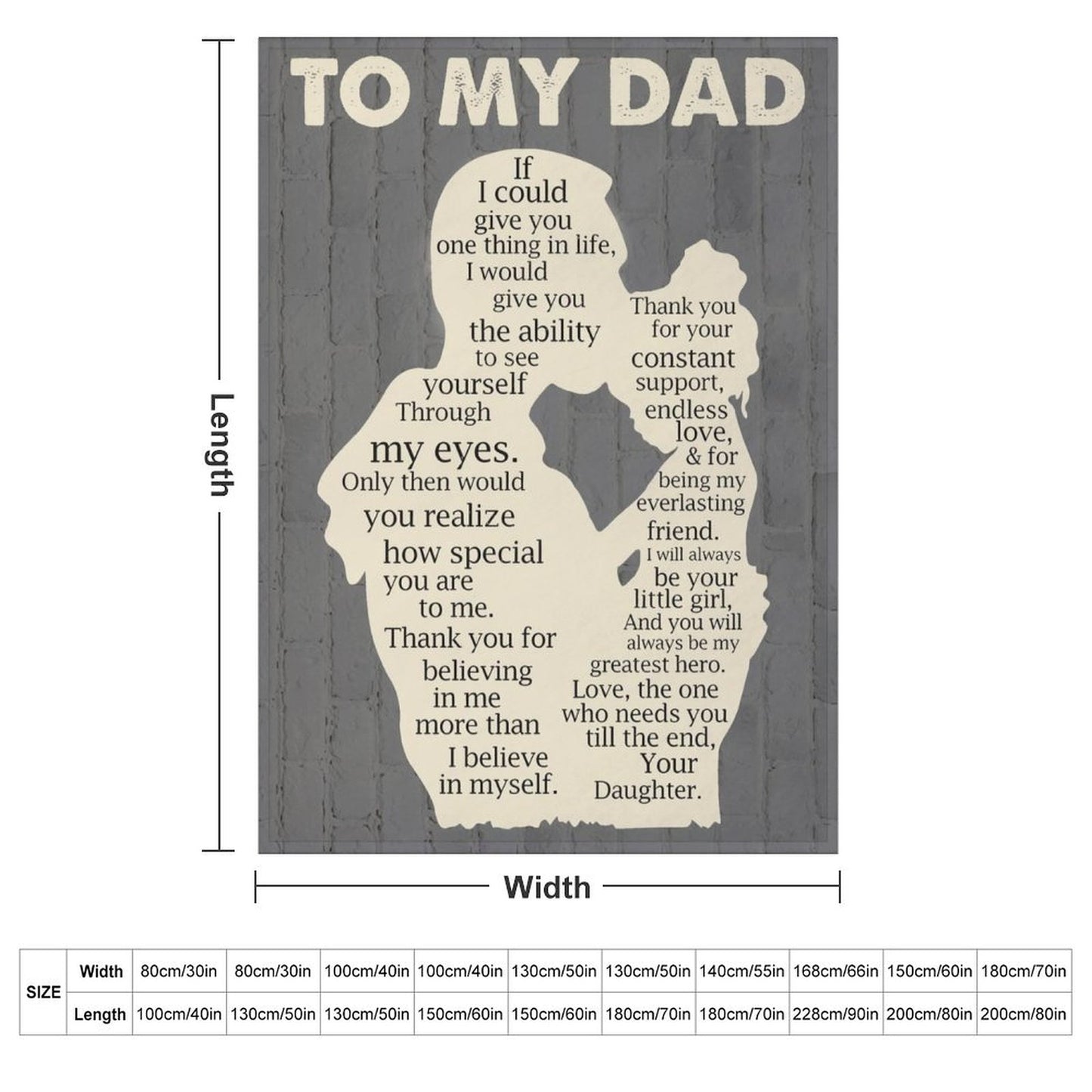 Gifts for Dad from Daughter to My Dad Blanket Best Gift for Fathers Day Birthday Christmas Presents - Printgiftyk