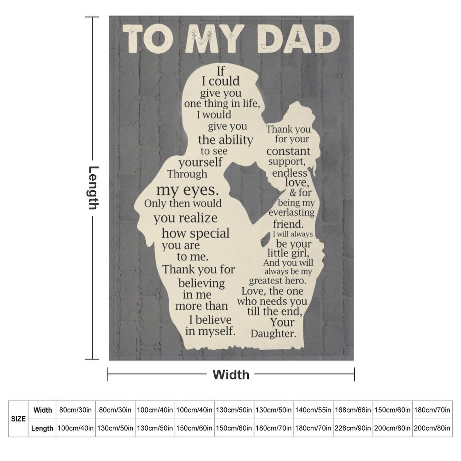 Gifts for Dad from Daughter to My Dad Blanket Best Gift for Fathers Day Birthday Christmas Presents - Printgiftyk