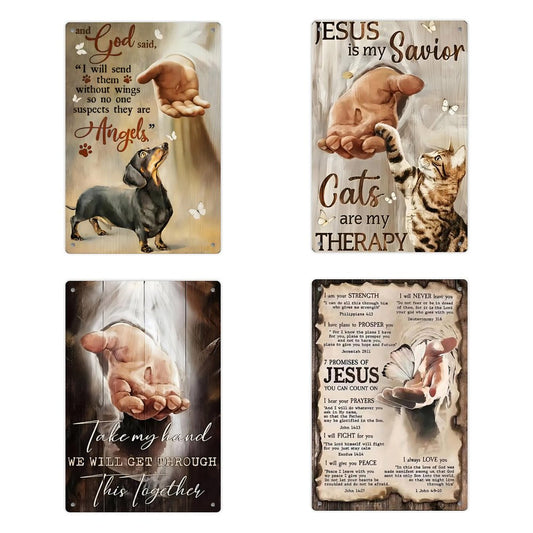 Custom Metal Tin Sign With Your Own Image/Text/Logo 4 Pieces , Packed in Cartons - Printgiftyk