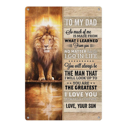 Vintage Metal Dad  Tin Sign, 8 x 12 inches, Decorative Signage for Father's Day Birthday - Printgiftyk
